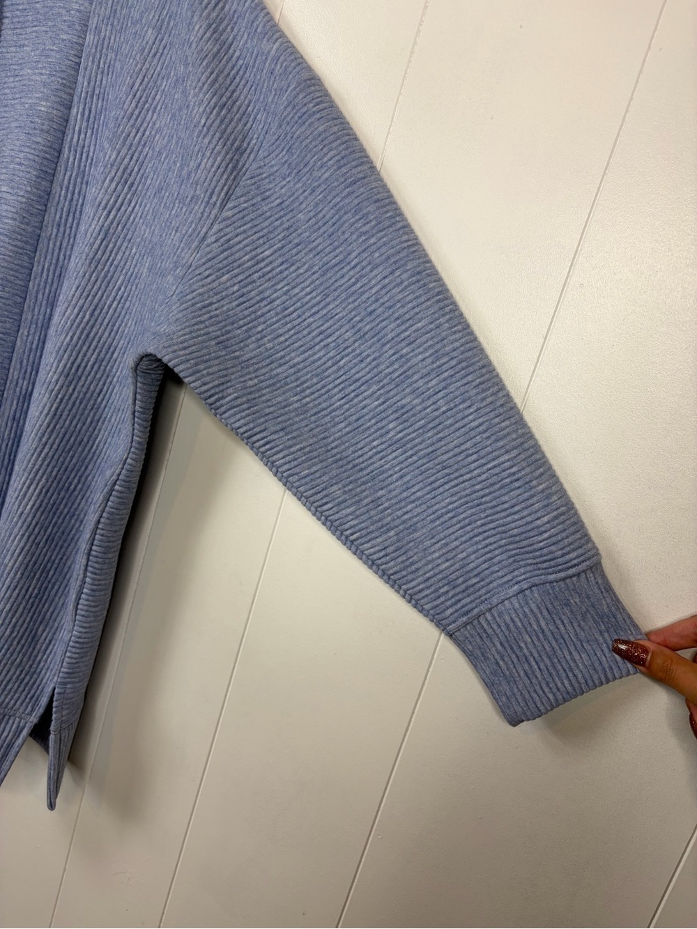 Active Zone Penningtons Womens 2X Blue Ribbed Funnel Neck Pullover Sweatshirt - Picture 5 of 10